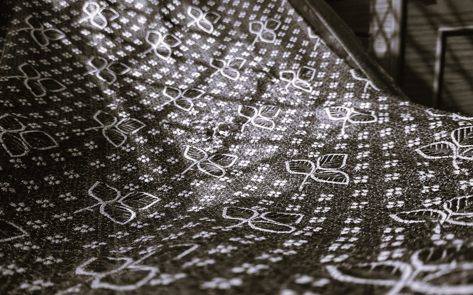 Monochrome textile pattern from the Deckchair design study